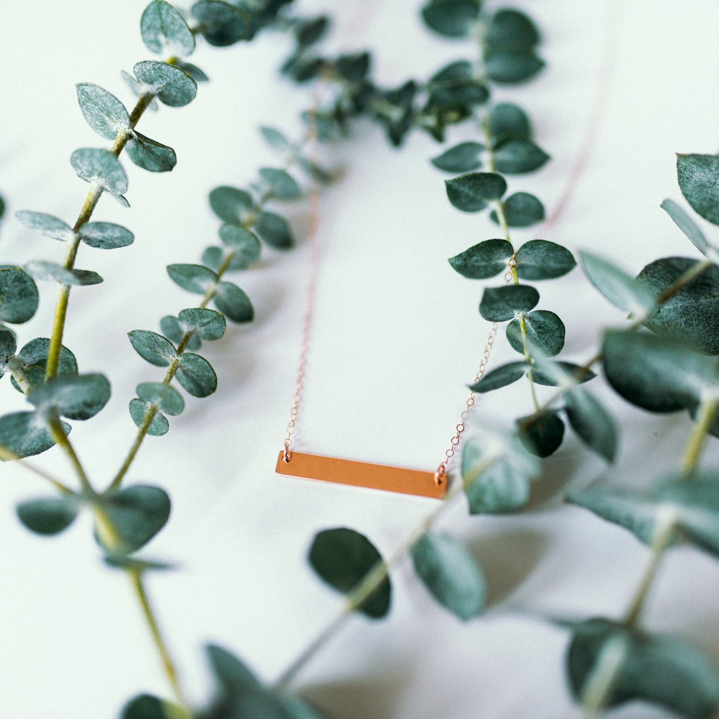 Rose Gold bar necklace